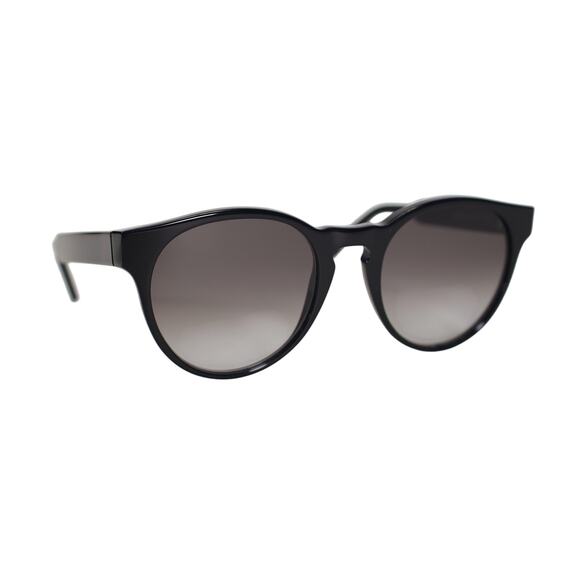 Salvatore Ferragamo Round Sunglasses - Shiny Black - NWT - Picture 4 of 8